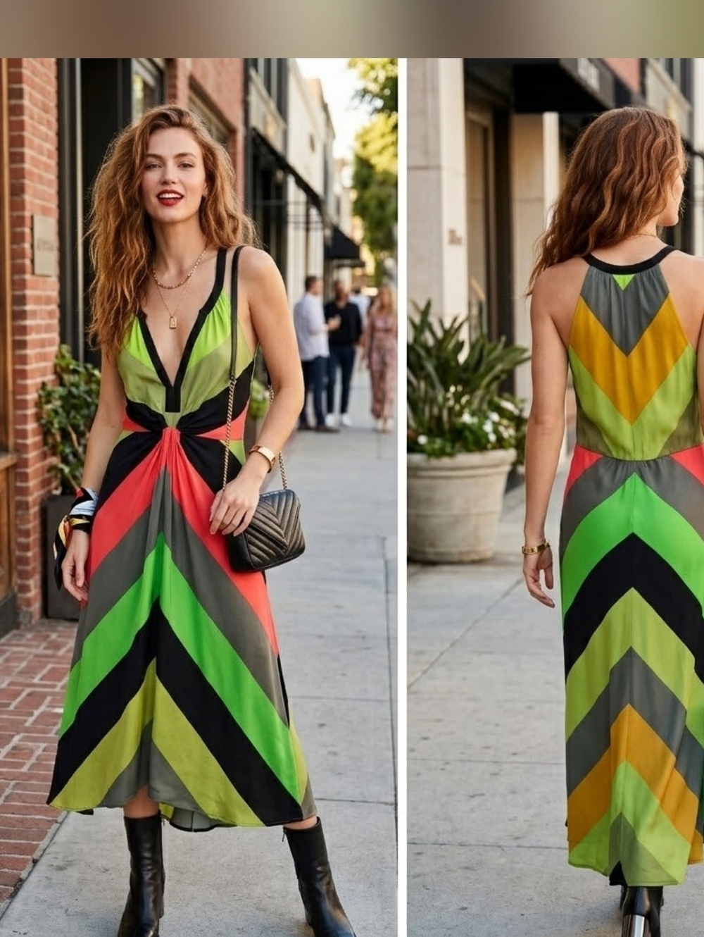 Twelfth Street By Cynthia Vincent 100% Silk Multicolor Dress Size 4